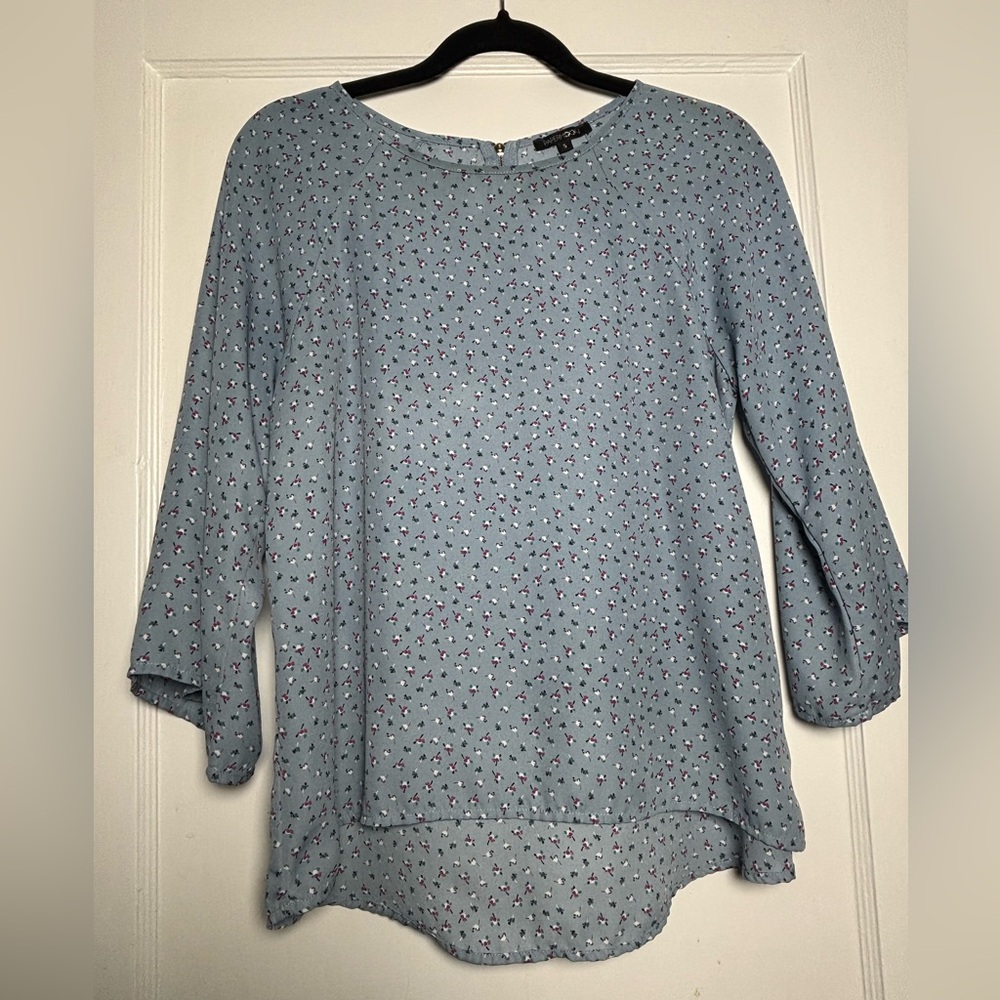 Papermoon Light Blue Patterned Blouse - Picture 1 of 3